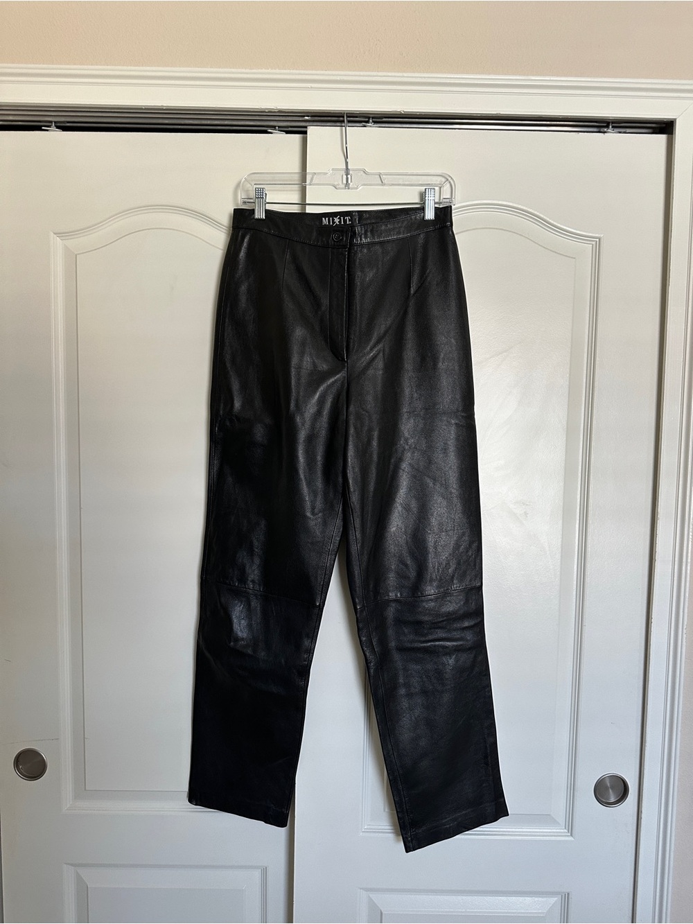 Mixit Genuine Leather Straight-Leg High Waisted Pants Size 10